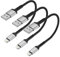 ADILIFT USB A to Lightning Cable short, 20cm 3Pack Nylon Braided iPhone Charger Cable USB Fast Charging Lightning Cable for iPhone 13 12 11 Pro Max X XS XR 10 8 8 7 Plus 6 6s 5s 5 SE 2020 - Black