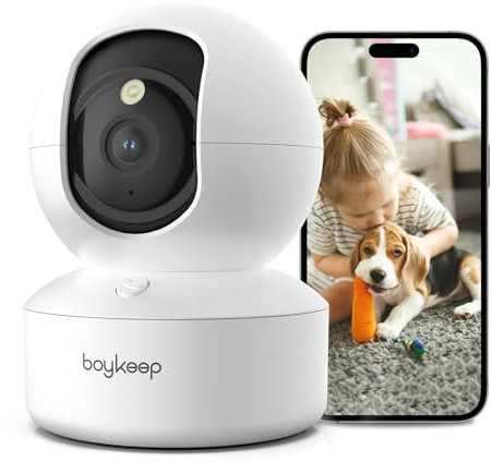 BoyKeep Pet Camera 2K Dog Camera with Phone App Indoor Security Cameras, Motion Detection & Tracking,2-Way Audio, 5G/2.4GHz WiFi/Bluetooth 12-Second Free Cloud Storage Upgraded Version