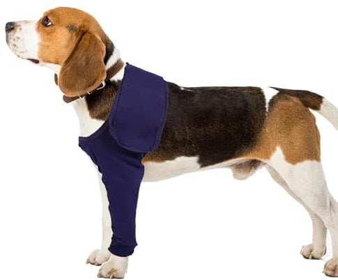 1Pcs Dog Leg Warmers Breathable Knit Fabric Elastic Leg Sleeve to Prevent Licking Easy to Wear Adjustable Dog Sleeves Stop Licking Use for Dog's Anti-licking Outdoor Protection Against Soiling