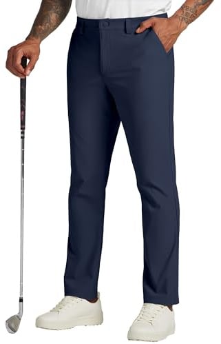 WILLIT Golfbyxor för män, stretchbyxor, joggingbyxor, snabbtorkande, arbete, kontorsbyxor, lediga byxor med 4 fickor, 30 tum/32 tum/34 tum
