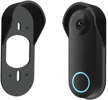 GESTECH Rain Cover, Weather Protector Housing Built in Wall Plate Compatible Only for Reolink Video Doorbell 2K Smart Wired PoE WiFi, No Drilling Required, Anti Glare, Black, Made in UK