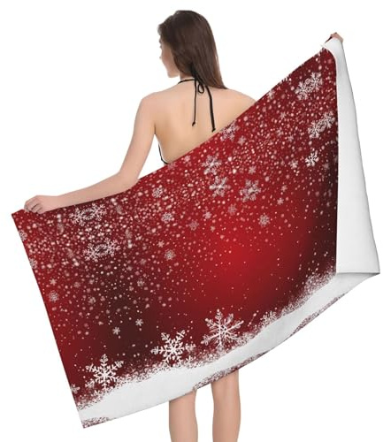 Große Badetücher mit Weihnachtsmotiv, 81,3 x 132,1 cm, größer und leichter, trocknet schneller, ist superweich und saugfähig. Ihr bester Begleiter beim Baden, Camping, Schwimmen und für die Fitness.