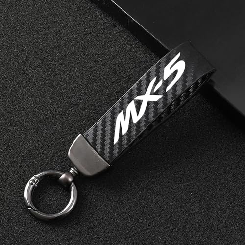 YHRNN Auto Schlüsselanhänger für Mazda MX-5 MX 5 MX5, Drehgelenk Schlüsselring sturzsicher Schlüssel Autoschlüssel Zubehör,Black