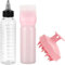 3Pcs Hair Oil Applicator Bottle, Hair Dying Bottle Brush, Portable Plastic Dye Oil Applying Applicator with Graduated Scale, Hairdressing Tools, Suitable for Salons and Home DIY (Pink)