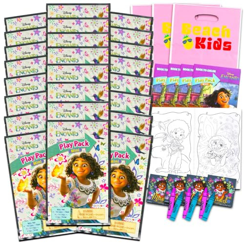 Disney Encanto - Set di mini bomboniere per bambini, con 24 mini libri di attività Mirabel, con pagine da colorare, adesivi (accessori per feste di compleanno Encanto)