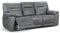 Lovesofas Grey Faux Leather 3 Seater Recliner Sofa with Cup Holders - Manual Gaming Couch, Reclining Sofa for Living Room - MURCIA