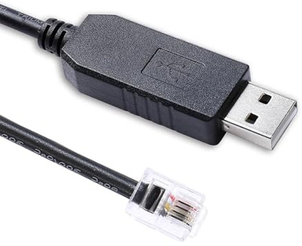 Cutesliving Cable de comunicación USB a RJ11 6P4C con adaptador Prolific PL2303GT para consola de batería de litio US2000/US2000Plus (1,8 m)