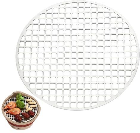 Grille de barbecue en acier inoxydable - Grille de cuisson ronde pour foyer - Anti-adhésive - Pièces de rechange pour foyer, barbecue, pizza
