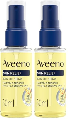 Aveeno Daily Moisturising Body Cleansing Oil (1x 50ml), Nourishing Shower Body Oil for Normal to Dry Skin, Soap-Free, Lightly Scented & Vegan* with Soothing Prebiotic Triple Oat (Pack of 2)