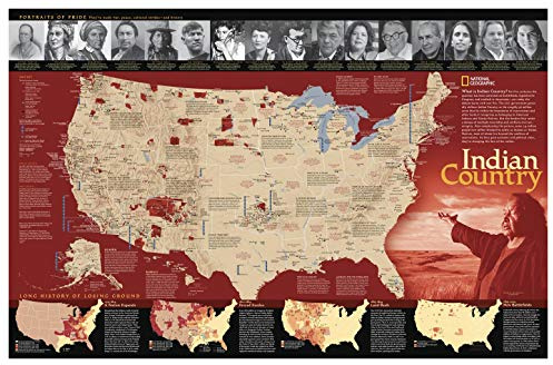 National Geographic: Indian Country Wall Map (31.25 X 20.25 Inches): Reference Maps (National Geographic Reference Map)