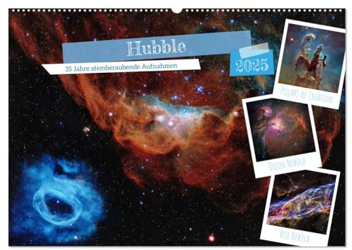 Hubble - 35 Jahre atemberaubende Aufnahmen (Wandkalender 2025 DIN A2 quer), CALVENDO Monatskalender: Die schönsten »Hubble«-Bilder. (CALVENDO Wissen)