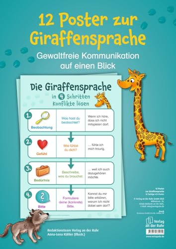 12 Poster zur Giraffensprache: Gewaltfreie Kommunikation auf einen Blick