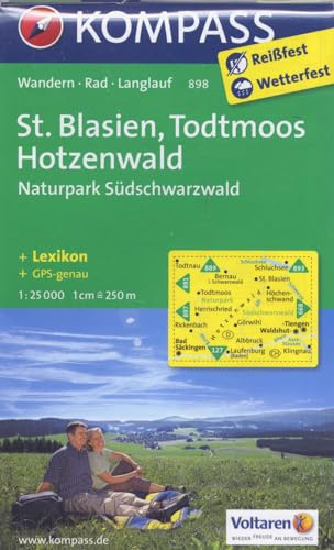 St. Blasien - Todtmoos - Hotzenwald - Naturpark Südschwarzwald: Wanderkarte mit Aktiv Guide, Radwegen und Loipen. GPS-genau. 1:25000 (KOMPASS Wanderkarte, Band 898)