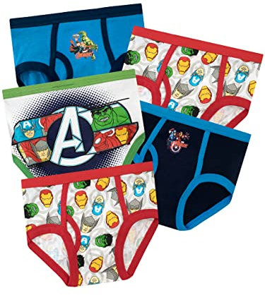 Marvel Boys Avengers Briefs 5 Pack Multicoloured Age 3 to 4 Years