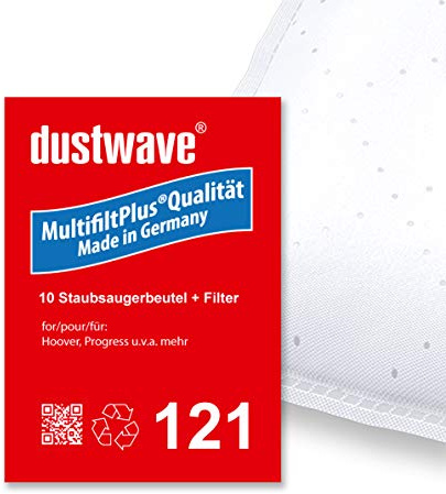Sparpack - 10 dustwave® Premium-Staubsaugerbeutel passend für Hoover - SCB 22 Alpina Bodenstaubsauger - mehrlagige Microvlies-Filtertüten Made in Germany inkl. Microfilter