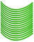 Rad Reflektierende Aufkleber Reflective Wheel Rim Stripe Decal Sticker Reflective Rim Stickers 16pcs für 16-19 Zoll Auto Fahrrad und Mortorcycle Räder(fluoreszierend grün)