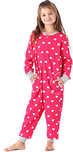 Merry Style Mädchen Schlafstrampler Strampelanzug MS10-186(Rosa Herzen Melange, 122-128)