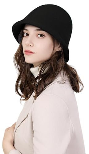 ITODA Bonnet Hiver en Laines Chapeau Chaud Chapeau de Pêcheur Bonnet Melon Casquette de Bassin Petit Visière Coupe-Vent Protection Tête/Visage Pliable Confortable Elégant pour Femmes Filles