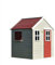 Wendi Toys M18R Spielhaus Kinder Outdoor Holz mit Fensterläden, 3 Fenstern & Wasserdichtem Dach, Rotes Gartenhaus Kinder Outdoor aus FSC-Holz, 120x120x155 cm, Stelzenhaus Kinder Outdoor