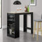 [en.casa] Bartisch Kouvola 110 x 50 x 103 cm mit integrierter 3-Fächern-Hausbar Stehtisch Bartheke Küchentresen Bistrotisch Schwarz/Eiche-Optik