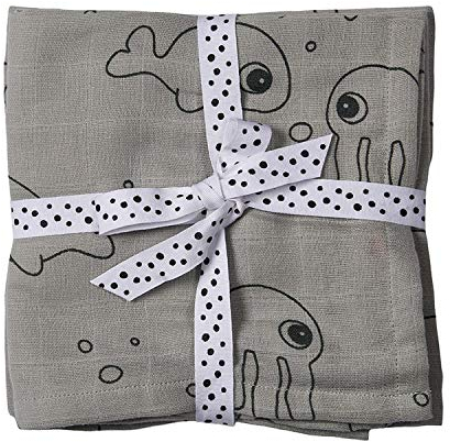 Done By Deer Musselin Tuch 2 er pack Sea Friends Meerestiere 70x 70cm