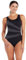 Zoggs Women's Sandon Scoopback Swimsuit with Foam Cups and Tummy Control, Black/Eco Fabric, 42-inch Size 18 UK