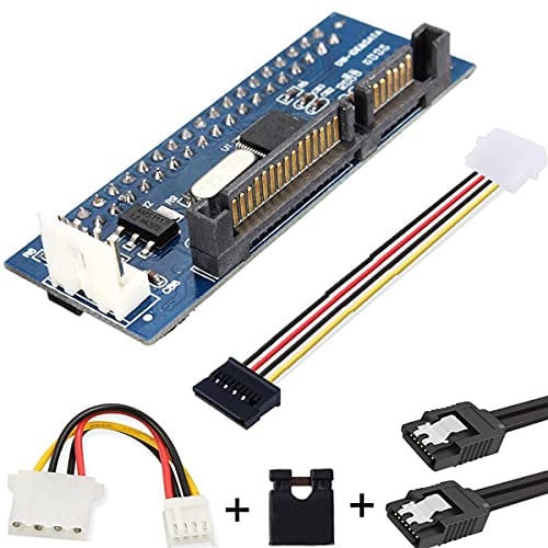 Youmile Adaptador Hembra PCBA IDE/Pata de 40 Pines de Disco a SATA Adaptador Hembra PCBA Convertidor con Tapa de Puente y Cable, para Escritorio y Unidad de Disco Duro de 3,5