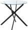 HOMCOM Mesa de Comedor Redonda con Encimera de Cristal Templado Transparente y Patas Cruzadas de Metal Mesa de Centro Moderna para Salón Ø80x75 cm Negro