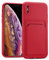 Verco Custodia Compatibile con iPhone X Cover, iPhone XS Custodia Protettiva con slot per carte per iPhone X/XS Case Sottile in Silicone, Rosso