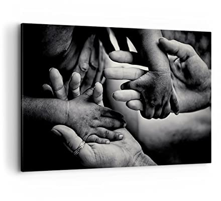 ARTTOR Leinwandbild 100x70cm Wandbild Schwarz-Weiß Menschen - 4990