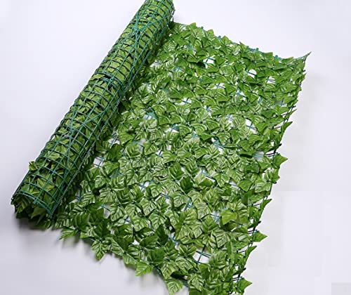 Bprtcra Künstliche Efeu Garten Sichtschutz, Balkon Blätter Zäune Sichtschutz, Hecken Zaun und künstliche Efeu Blatt Dekoration,K (0.5X3M)