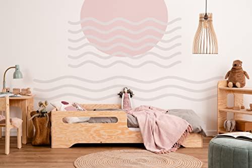 smartwood TILA 3 Kinderbett 70x160 mit Lattenrost und Rausfallschutz - Neuheit - Holz Kinderbett für Jungen & Mädchen - vielseitiges Montessori Bett mit Rausfallschutz und Lattenrost 160x70 cm.