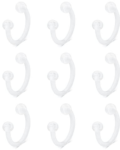 Briana Williams 16G Piercing en Fer à Cheval Plastique Bioflex Circulaire Anneaux à Lèvres Clairs Nez Septum Piercing à Sourcils Bijoux 6/8/10/12mm