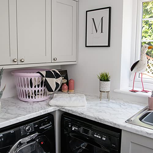 Vinyl Warehouse d-c-fix White Grey Marble Sticky Back Furniture Wrap Vinyl (W)90cm (L) Sold by The metre