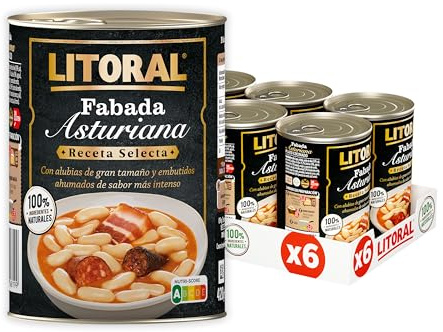 Litoral Fabada Asturiana Receta Selecta pack 6x420g | Fabada asturiana receta selecta plato preparado listo para comer con sabor tradicional