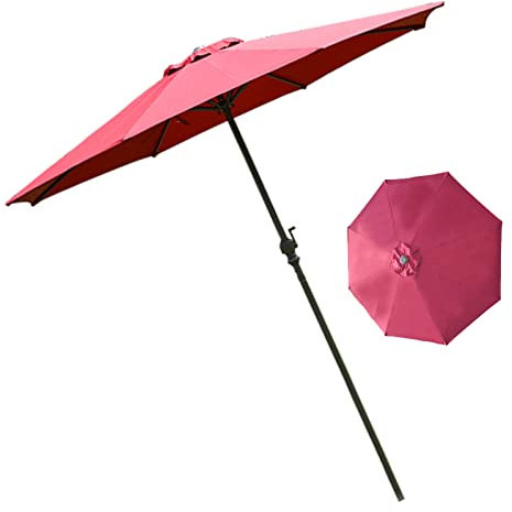 Strandschirm, Sonnenschirm für Outdoor, Einfacher Zusammenklappbarer Aufbau, Regenfest, Belüftung, Mit Kurbelgriff, Stabil, Sonnenschutz, Für Strand/Pool/Terrasse, Terrassenschirm