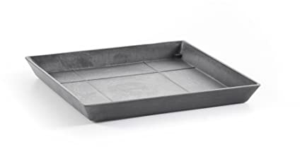 Ecopots Untersetzer für Blumentopf Rotterdam Grau - Außen 38 x 38 cm/Innen 34 x 34 cm - Unterteller für Pflanzentopf aus Recycling Kunststoff - Topfuntersetzer modern für Indoor und Outdoor