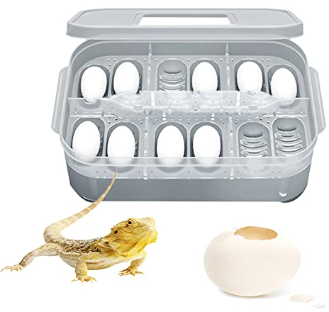 LIDCOM Caja de incubadora de Reptiles | Bandeja de incubadora de Huevos de Reptiles de 12 Compartimentos - Caja de cría de Reptiles, incubadora de Huevos de Reptiles, Caja de incubación Adecuada