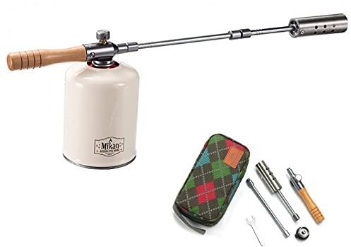 Campingmoon Küchenbrenner,Flambierbrenner,Creme Brulee Brenner Bunsenbrenner mit Einstellbare Flamme Butangasbrenner für Outdoor Holzkohle Starter BBQ, Backen, Brulee, DIY