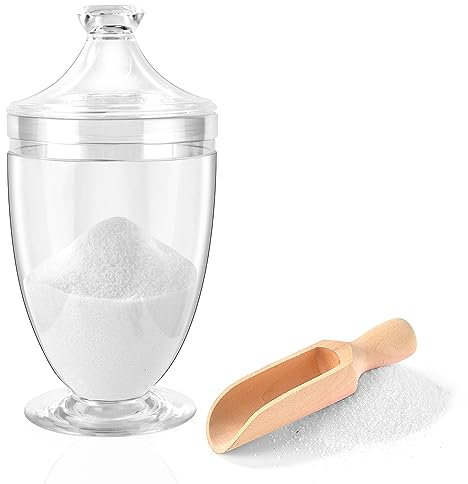 1000ML/33OZ Bath Salt Jar with Lid and Spoon Bath Salt Container Acrylic Salt Canister for Salt Sugar Cereal 4.8 * 9 Inch
