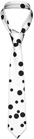 YoupO Herren-Krawatten Hochzeit Krawatten für Männer Party Business formelle Krawatte Taschentuch schwarz und weiß gepunktet, Schwarz , One size