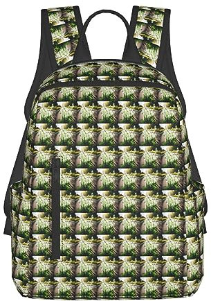Schwarzer und weißer Punkt-Druck, einfacher und leichter Freizeit-Rucksack, modischer Reiserucksack für Herren und Damen, Glocke Orchidee, Einheitsgröße, Rucksack, Rucksäcke