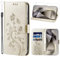 Ciciber Ttusy Handyhülle für Samsung Galaxy S24 Ultra Hülle Premium PU Leder, Klappbar Schutzhülle und Schutzfolie, Flip Wallet Case stoßfest Tasche mit Kartenfach Klapphülle Motiv, Gold