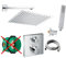 vanvilla Duschsystem mit Unterputz Duscharmatur von Hansgrohe Ecostat Square Thermostat und vanvilla Regendusche mit Armatur mit Thermostat, Duschkopf eckig, Dusch-SET HG35-ob poliert