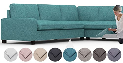 comfortly Bezug für Kivik 5-Sitzer-Ecksofa, Ersatz-Schonbezug, strapazierfähig, 16-teilig, Haustier- und schmutzabweisend, strapazierfähiges Nano-Tech-Gewebe, leicht zu reinigen und zu ersetzen