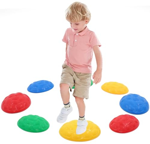 8 Stück Balanciersteine für Kinder zur Förderung von Balance, Motorik & Koordination,Rutschfeste Balanciersteine für Innen- und Außenbereiche, für Schulen, Kitas & Therapiezentren
