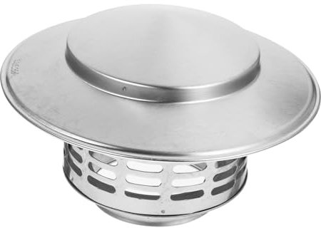 PRETYZOOM Chimney Cap Roof Cowl Stainless Steel Chimney Rain Cap Metal Flue Rain Cover Cowl Boiler Flue Smoke Tube Cover for Outdoor Roof Vent