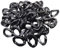 100Pcs Acrylic Plastic Linking Rings 20x28mm Twist Chain Beads Quick Link Connectors for DIY Necklace Phone Bag Chain Jewelry Making Decorative Accessories - Black