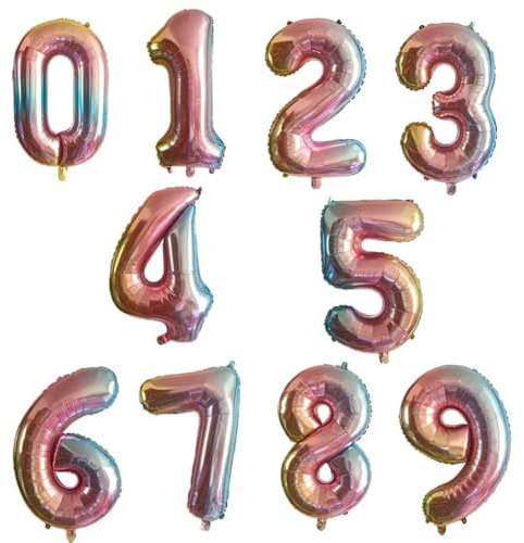 Number 3 Rose Gold Silver Foil Helium Balloons -MULTI-1,32inch