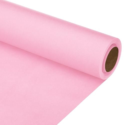 PATIKIL Carta da Regalo 30cm x 8M, 80 GSM Rotolo di Carta Kraft Imballaggio per Poster Bacheche Confezione Regalo Bouquet Fiori, Rosa